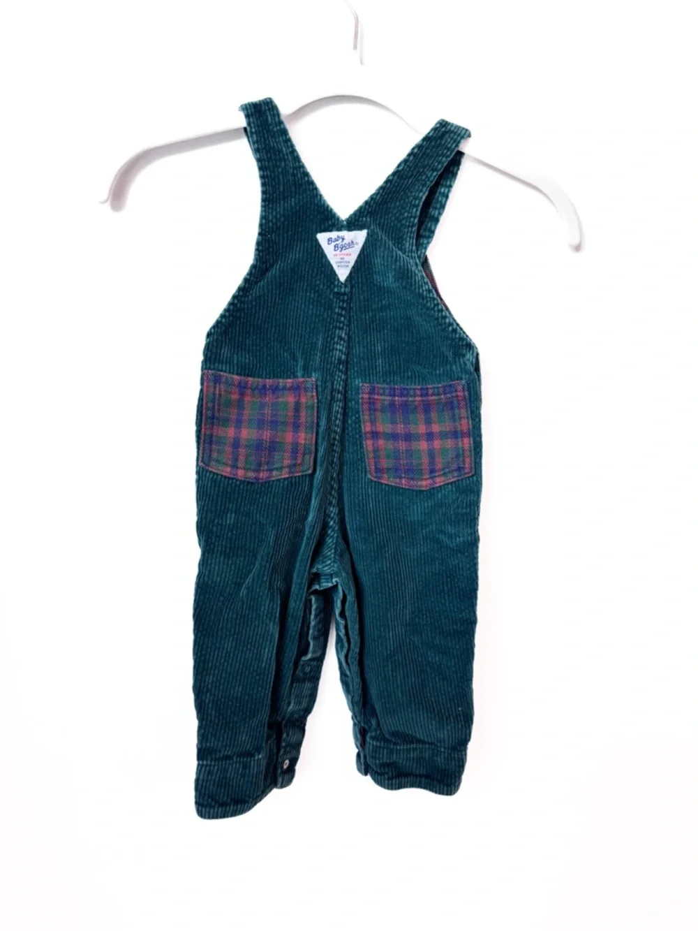 Vintage OshKosh B'gosh emerald green corduroy toddler overalls